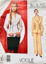 2464  Vogue BILL BLASS COLLAR JACKET, LINED SKIRT,  PANTS PATTERN 14-18 uncut